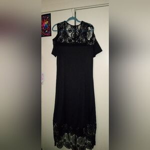 Source Unknown Black Lace Midi Dress